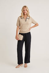 Whip Stitch Short Sleeve Polo
