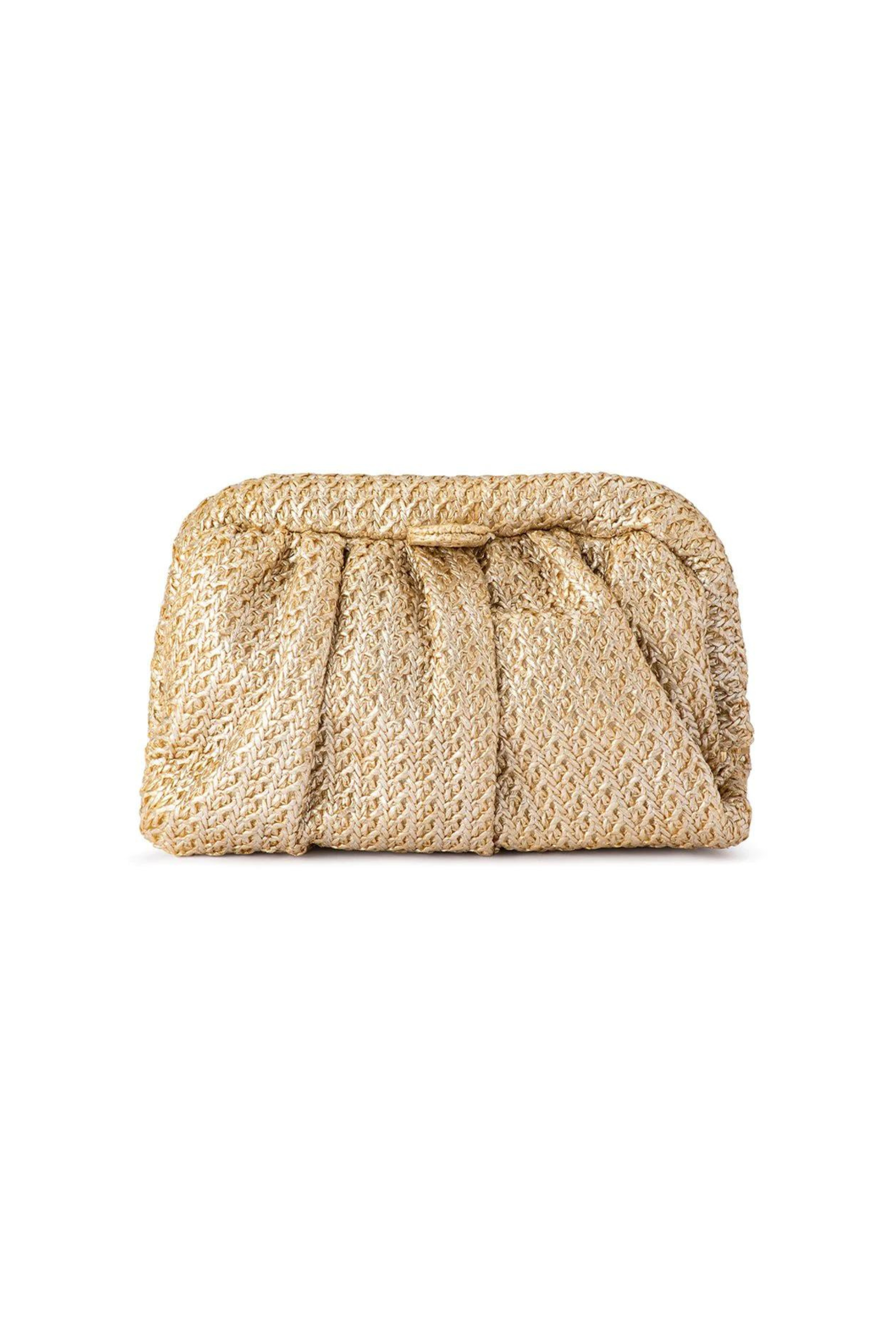 Stevie Pleated Woven Clutch