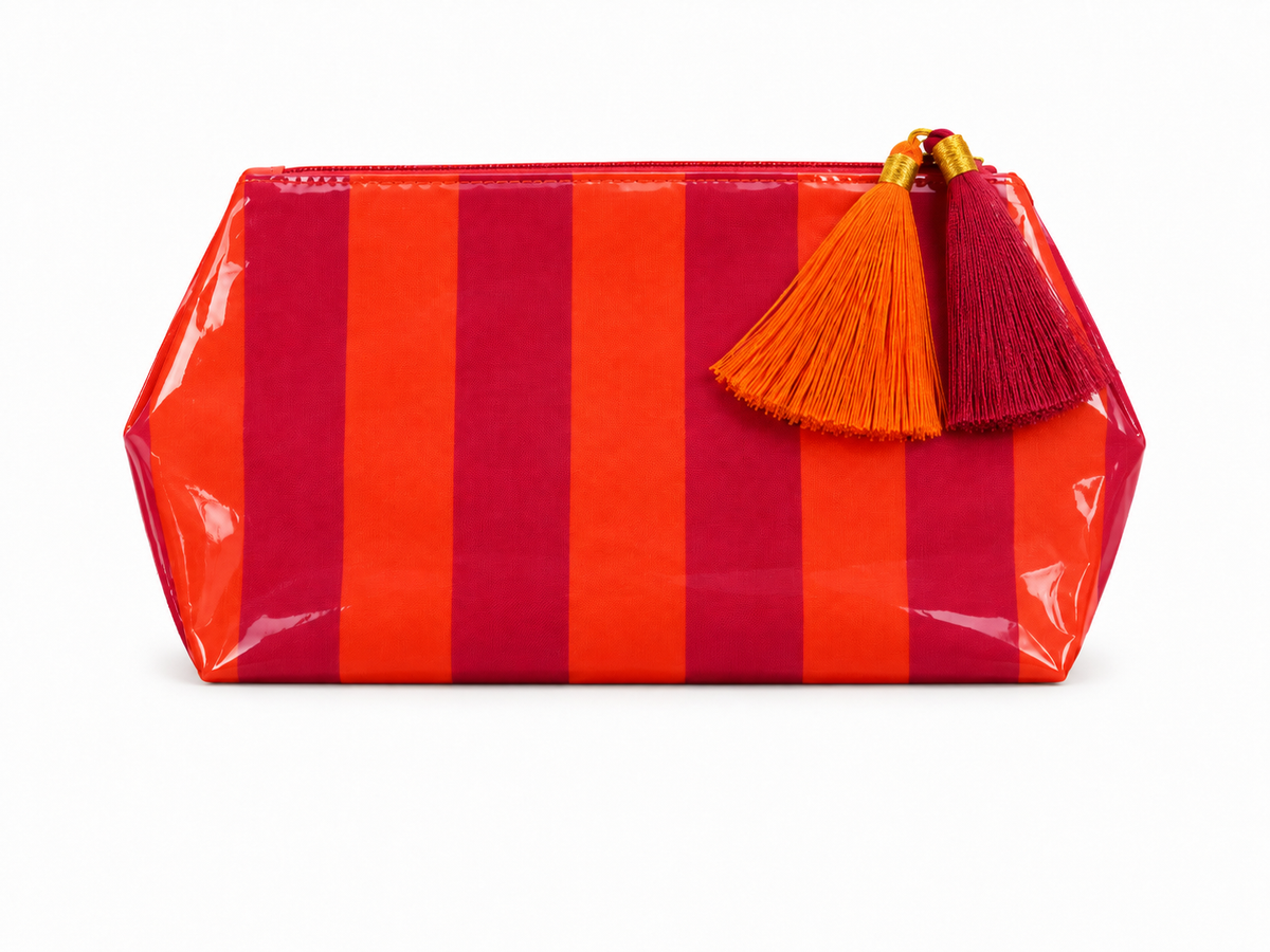 Striped Tassle Travel Pouch