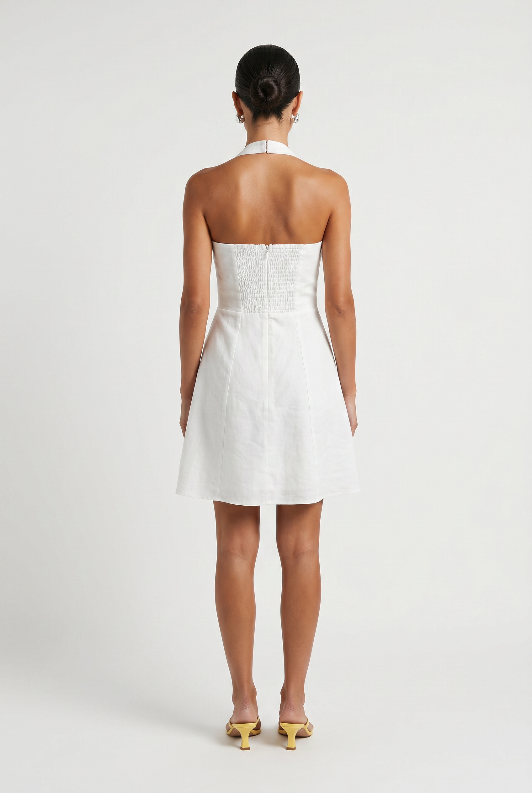 Seabreeze Linen V Neck Dress