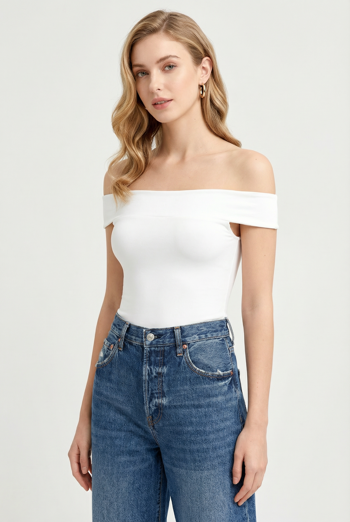 Second Skin Off The Shoulder Top