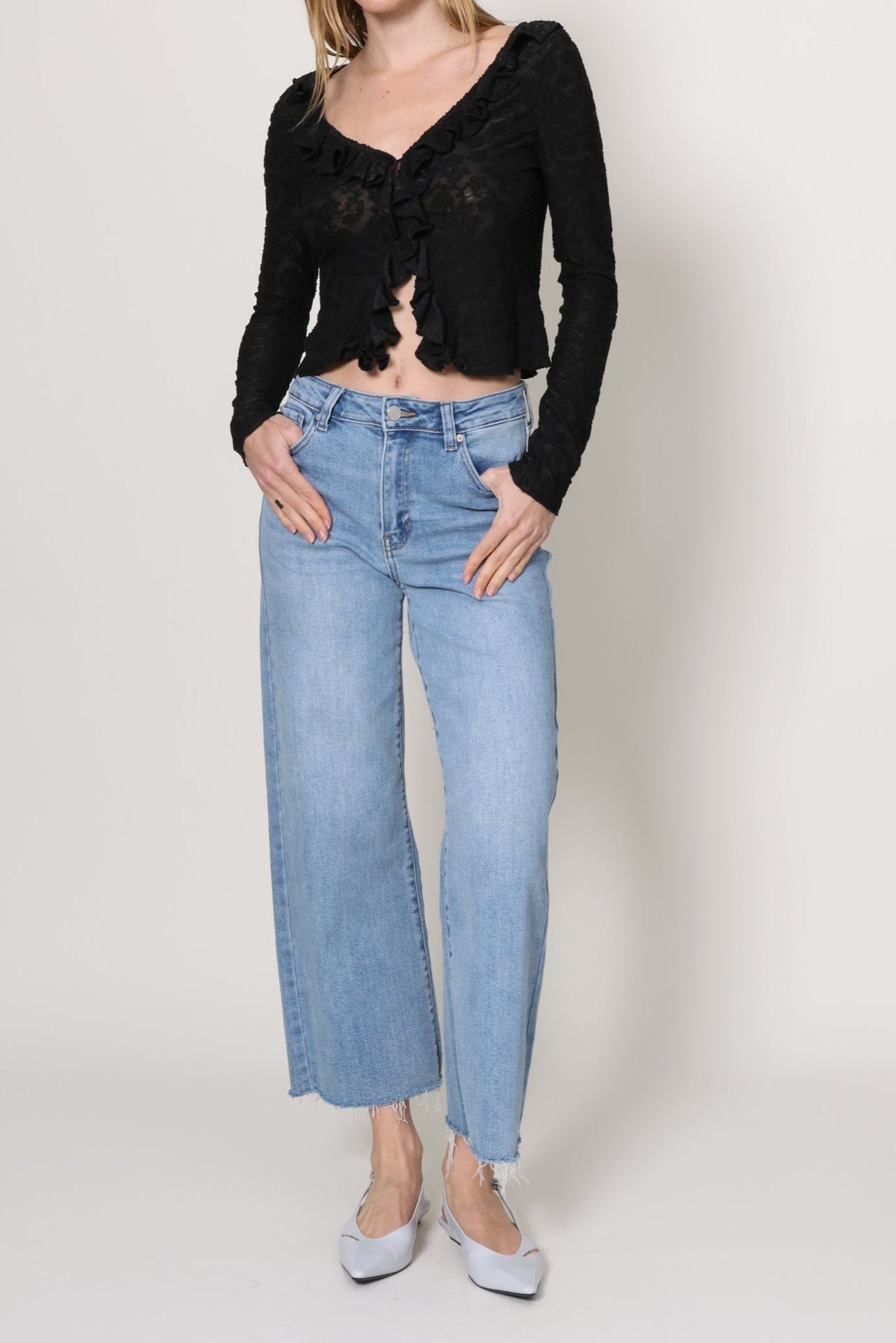 Slim Wide Leg Jeans