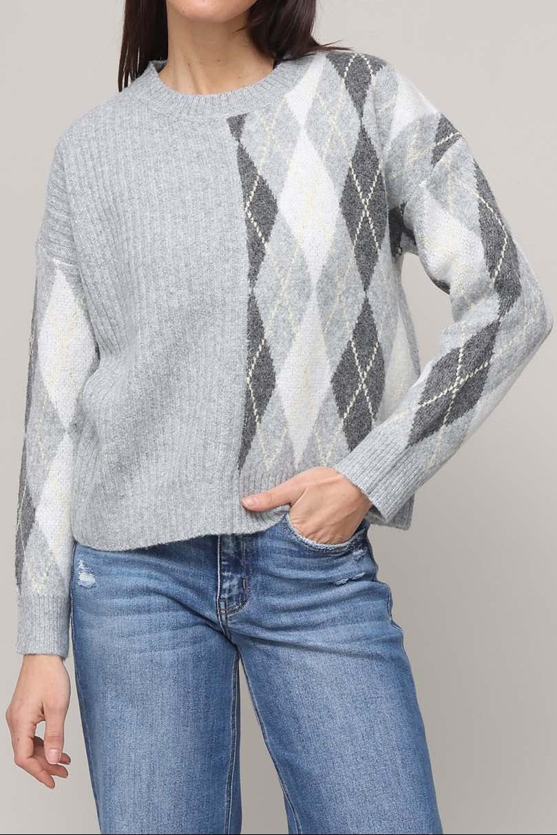 Split Decision Argyle Sweater