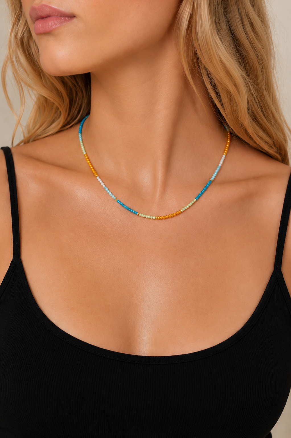 Stevie Thin Multi Bead Necklace