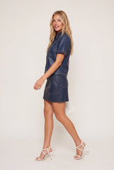 Zoe Short Sleeve Pleather Jacket