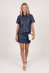 Zoe Short Sleeve Pleather Jacket