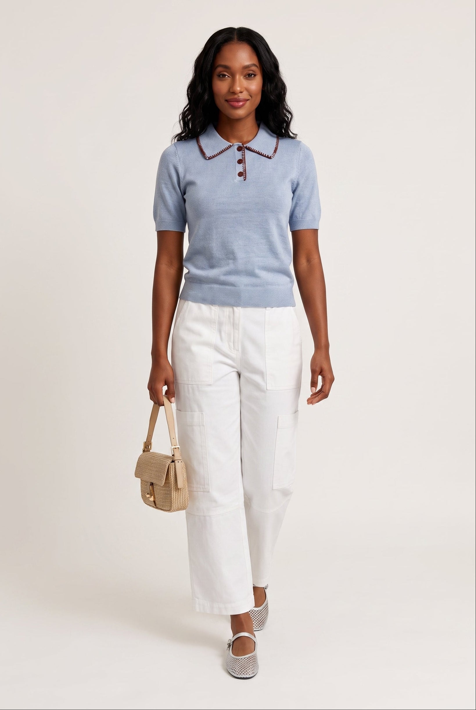 Whip Stitch Short Sleeve Polo