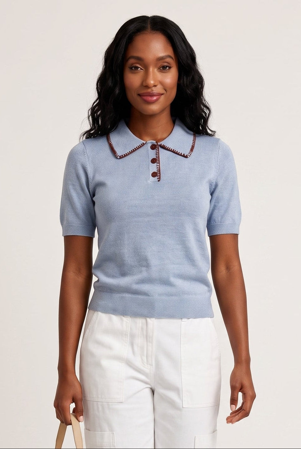 Whip Stitch Short Sleeve Polo