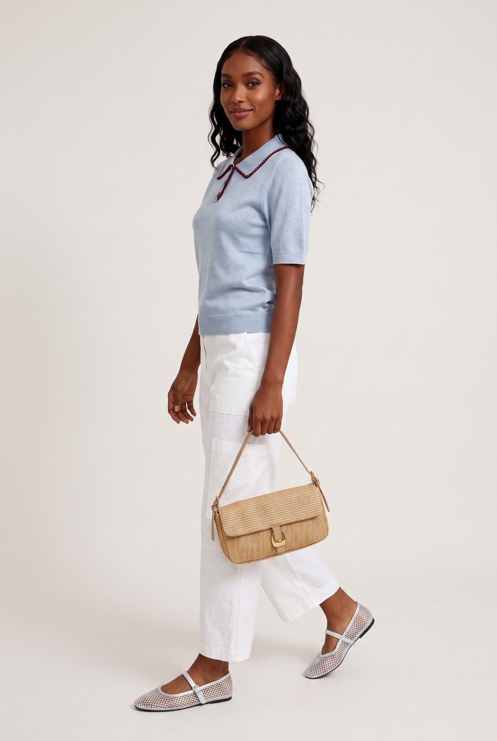 Whip Stitch Short Sleeve Polo