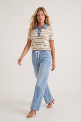 Tanner Stripe Polo Sweater