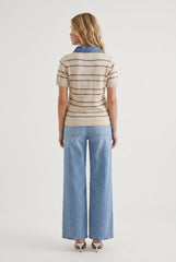 Tanner Stripe Polo Sweater