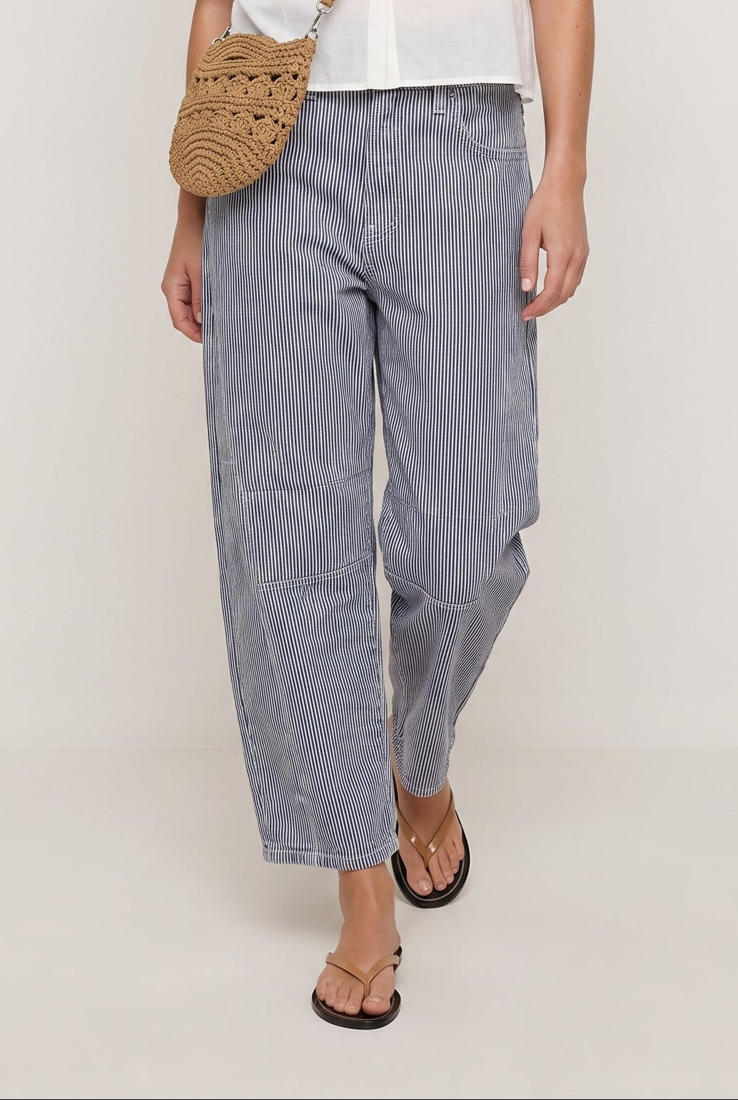 Striped Barrel Jean