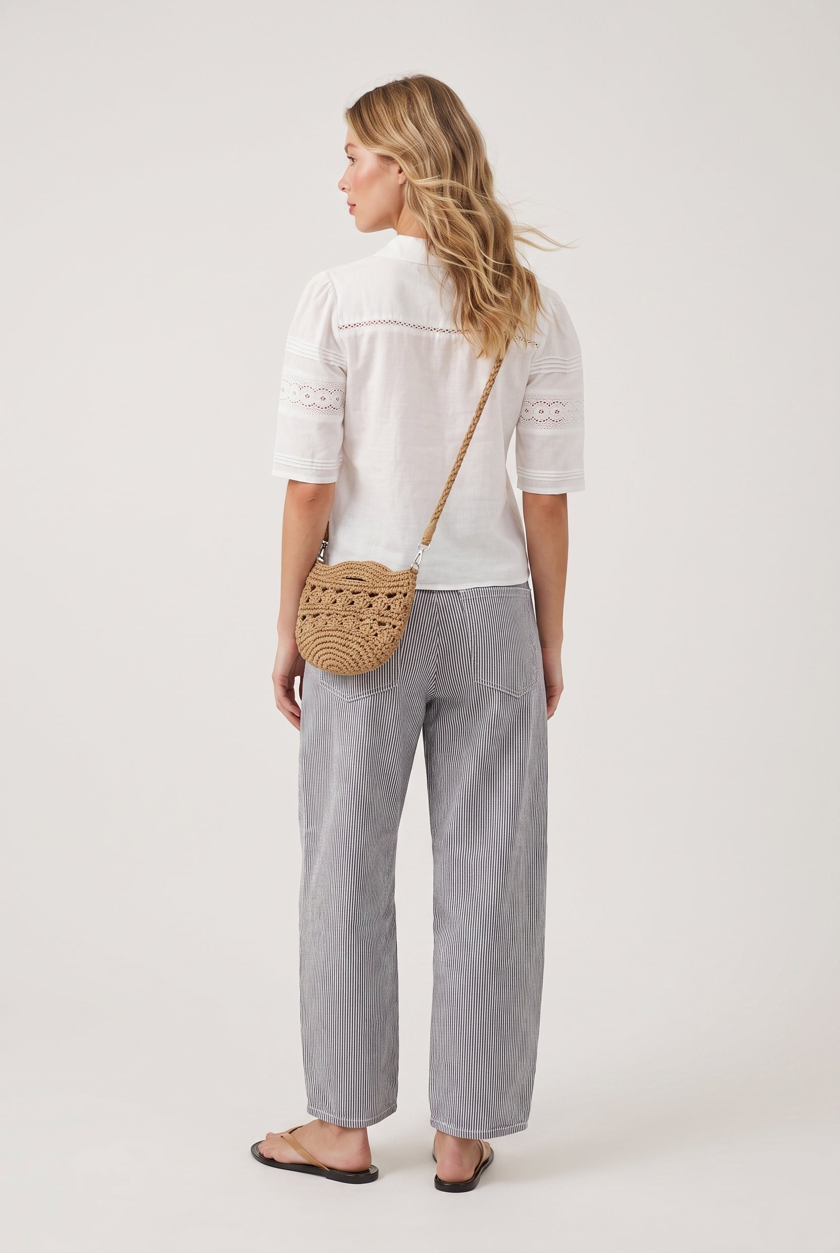 Striped Barrel Jean