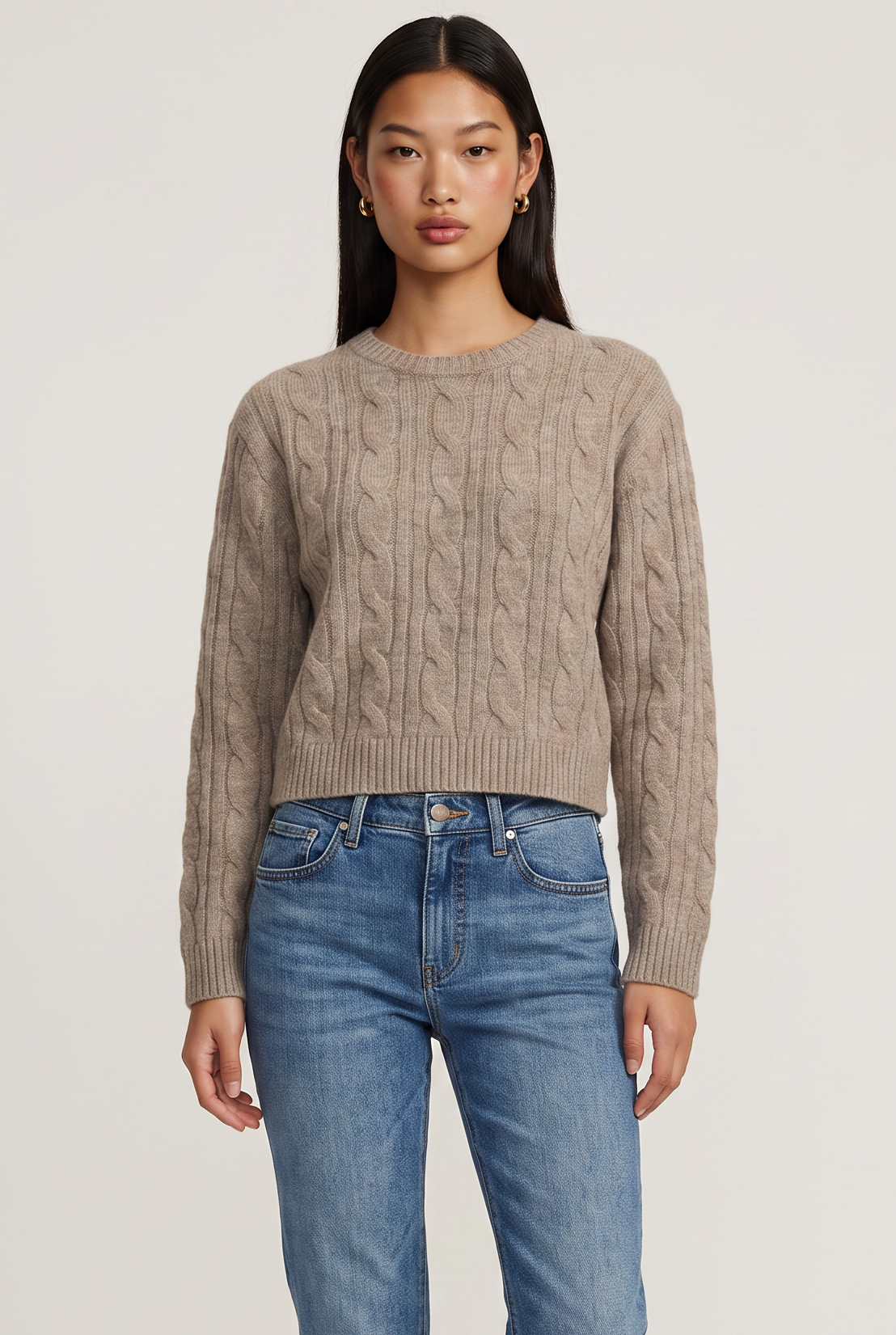Thea Cable Crew Sweater
