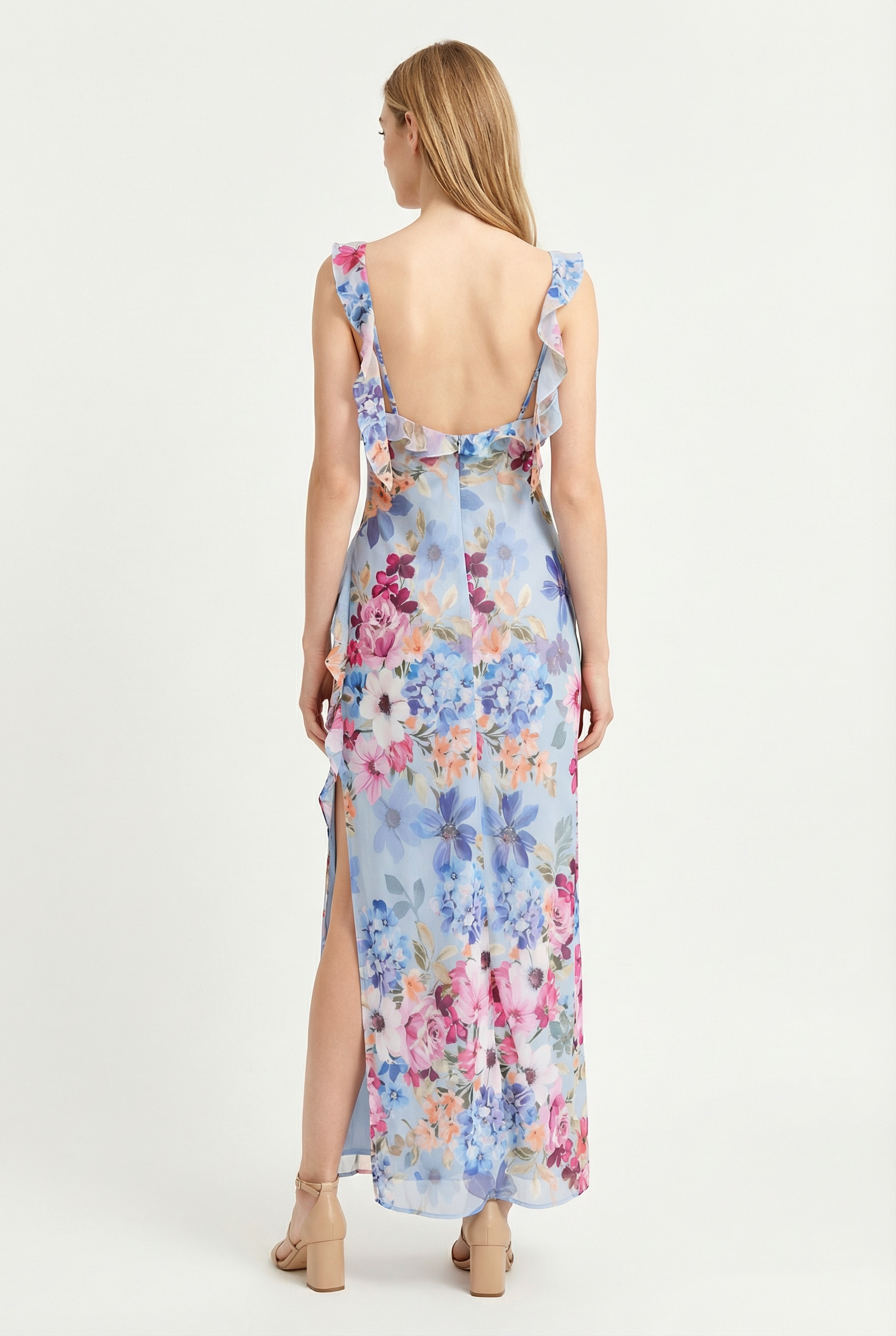 Valentina Ruffle Slit Dress
