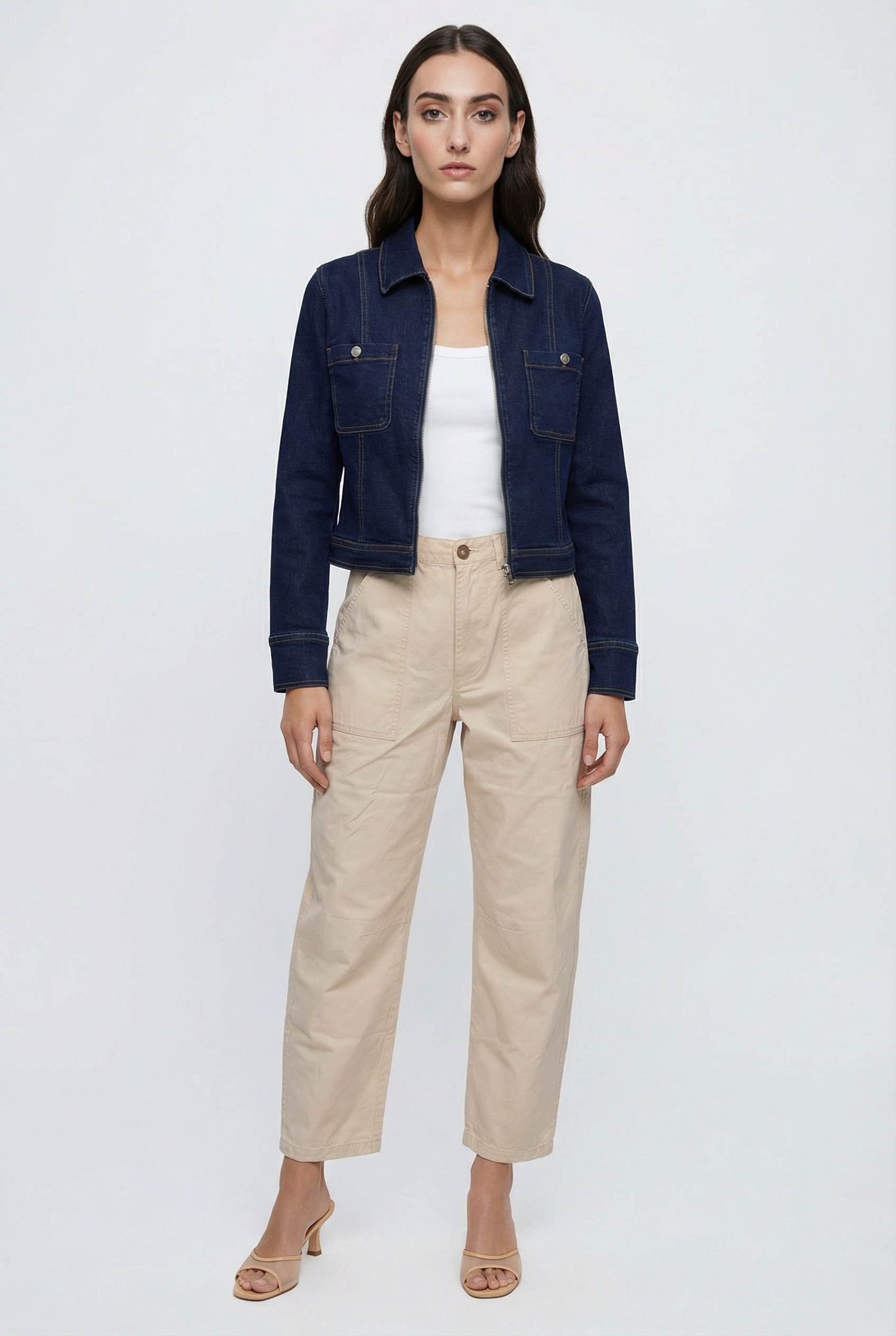 Veronique Zip Up Denim Jacket